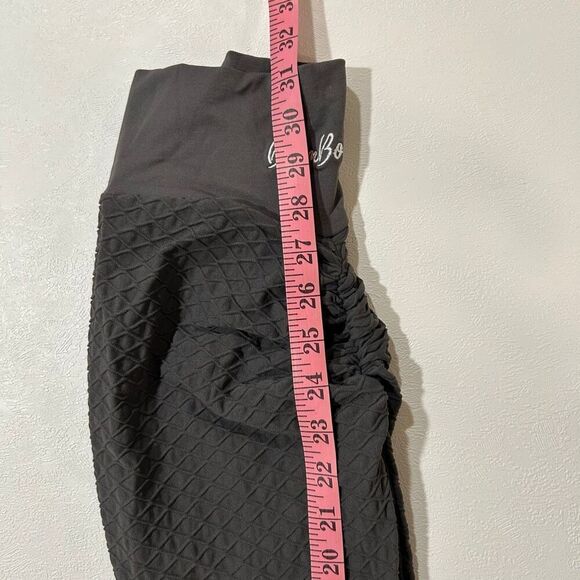 BoomBooty Women’s Scrunch Butt Leggings Black Size L Textured High Waisted - Picture 5 of 7